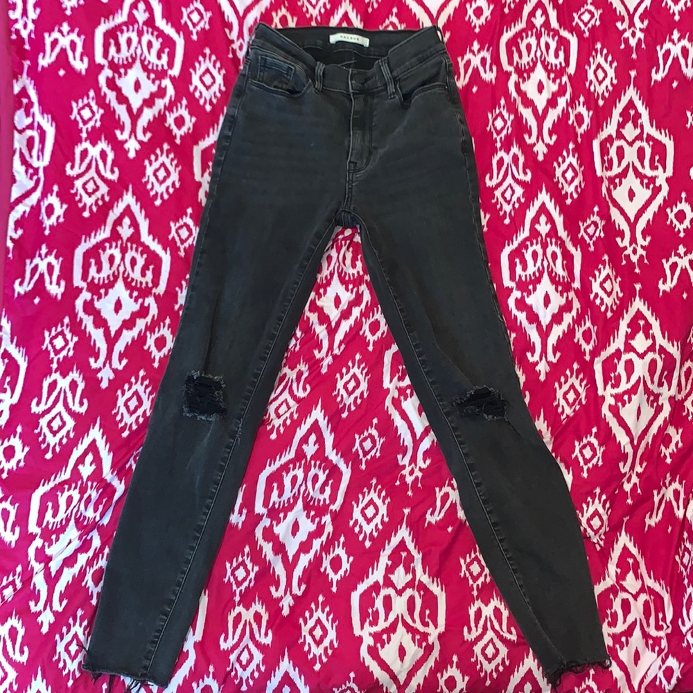 Nice straight leg jeans with the rips at the knees